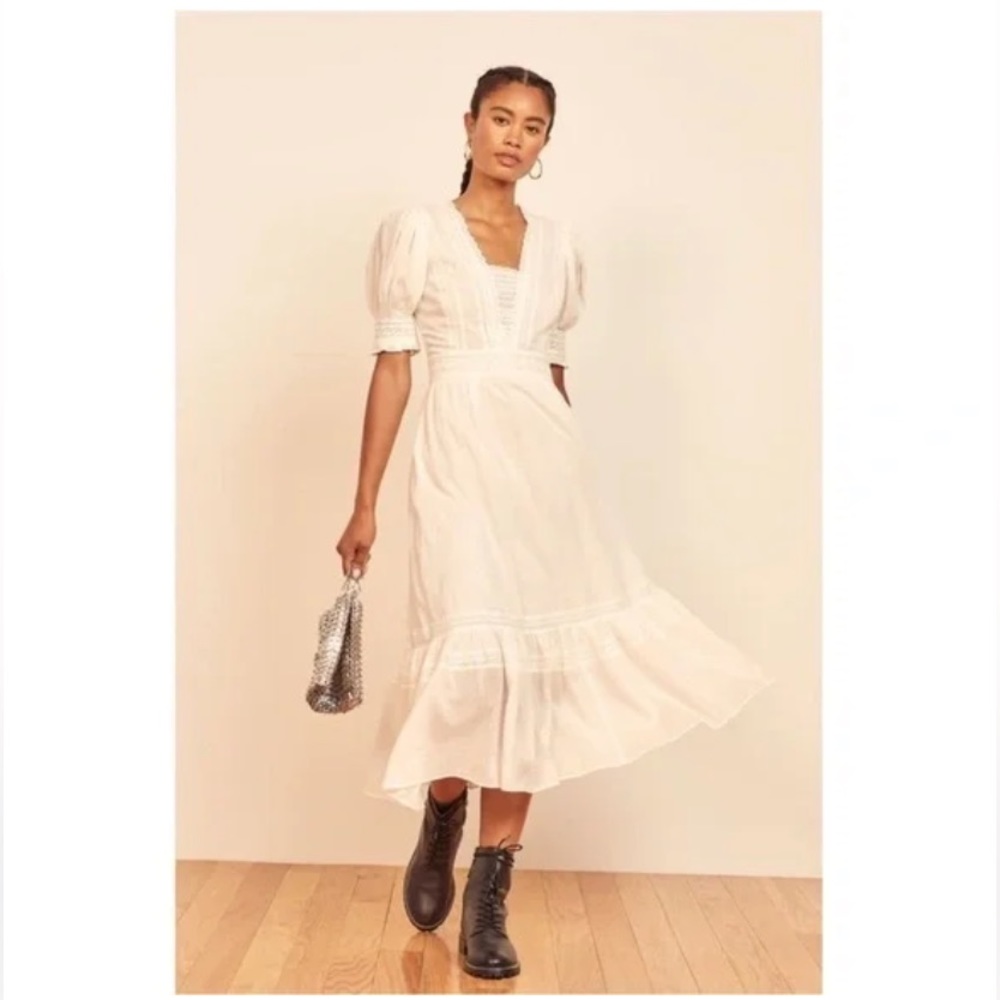 Reformation Betsie White Lace Dress